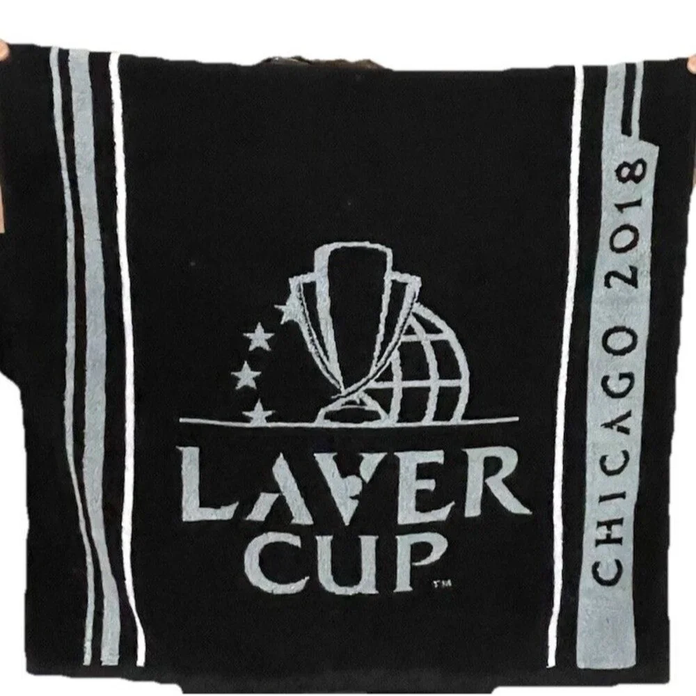 Laver Cup Bath Towel 2018 Chicago “RARE” 45x24 Black